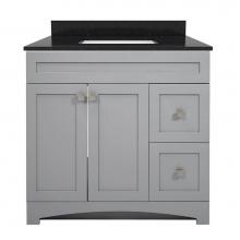 Foremost MXGVT3722-BGR - Monterrey 37'' Cool Grey Vanity with Black Galaxy Granite Top