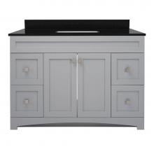 Foremost MXGVT4922-BGR - Monterrey 49'' Cool Grey Vanity with Black Galaxy Granite Top