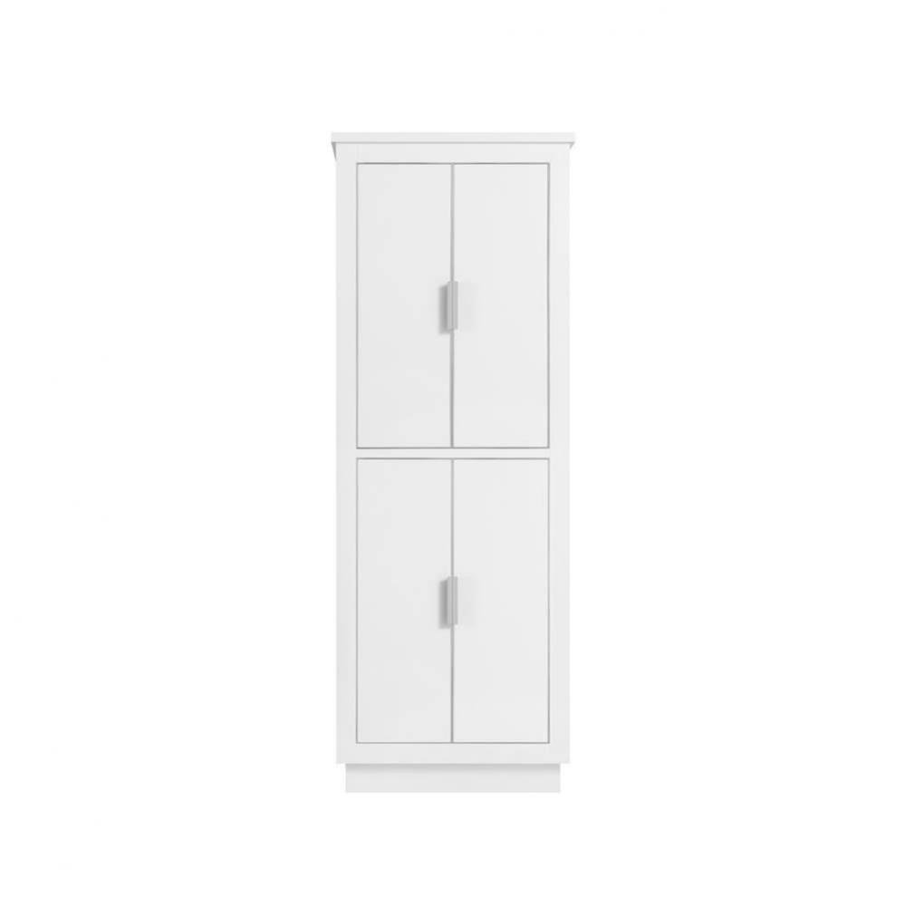 Avanity 24 in. Linen Tower for Allie / Austen in White with Silver Trim