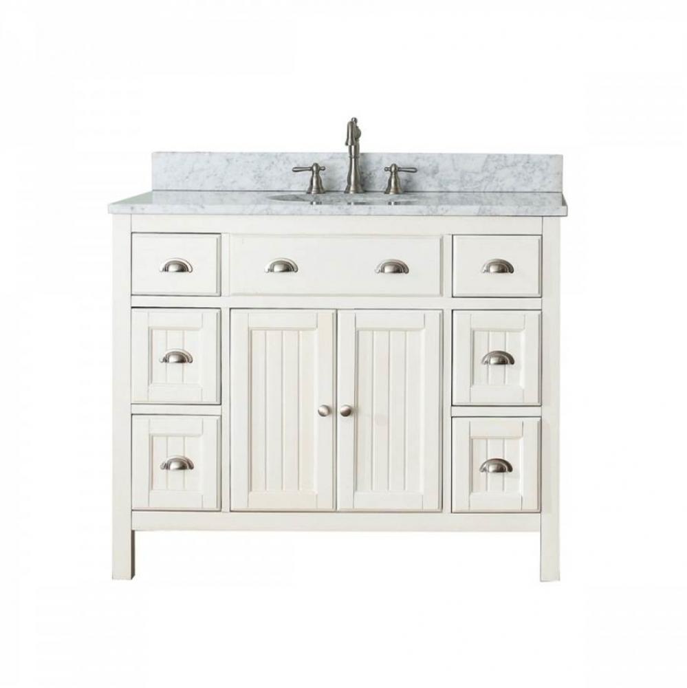 Avanity Hamilton 43 in. Vanity in French White finish with Crema Marfil Marble Top