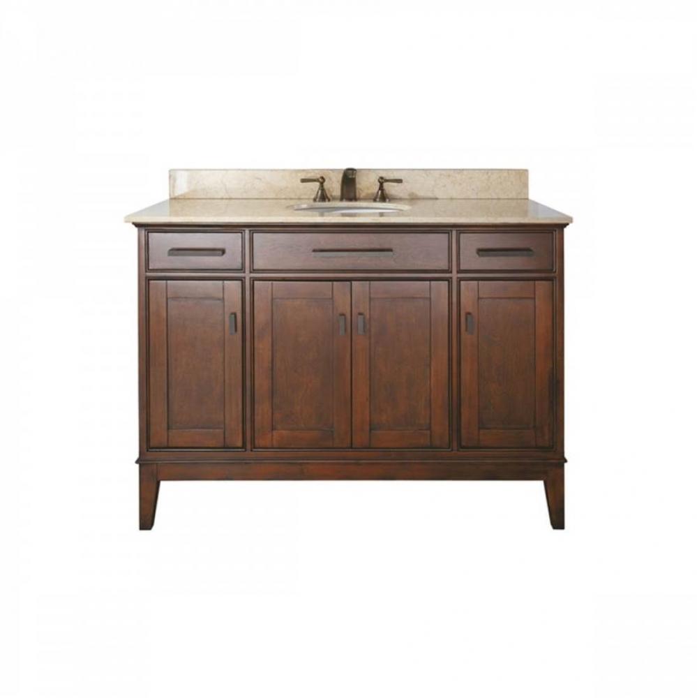 Avanity Madison 49 in. Vanity in Tobacco finish with Crema Marfil Marble Top