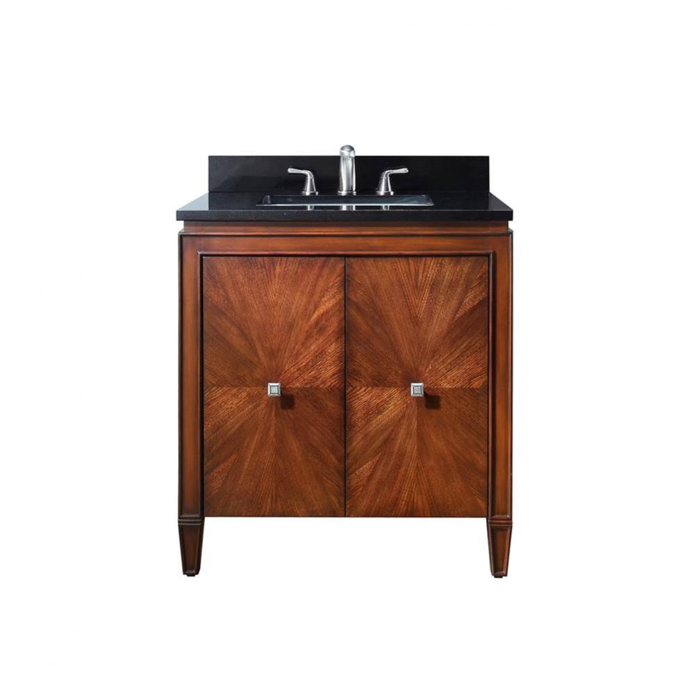 Avanity Brentwood 31 in. Vanity in New Walnut finish with Black Granite Top