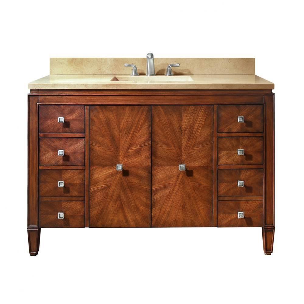 Avanity Brentwood 49 in. Vanity in New Walnut finish with Galala Beige Marble Top