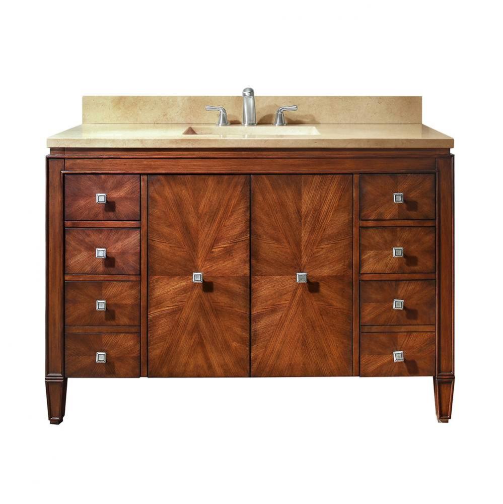 Avanity Brentwood 49 in. Vanity in New Walnut finish with Crema Marfil Marble Top