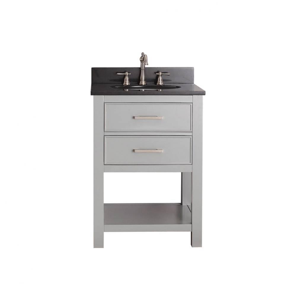 Avanity Brooks 25 in. Vanity in Chilled Gray finish with Black Granite Top