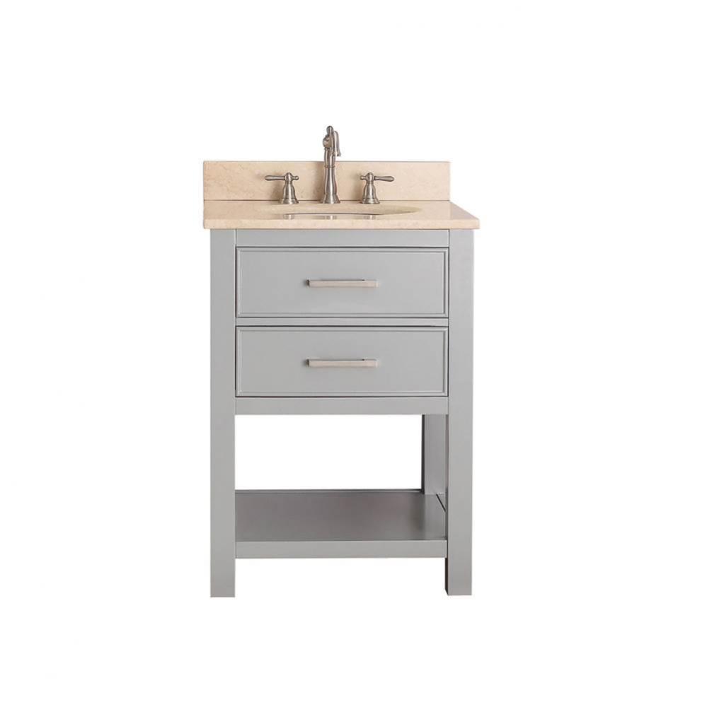 Avanity Brooks 25 in. Vanity in Chilled Gray finish with Galala Beige Marble Top