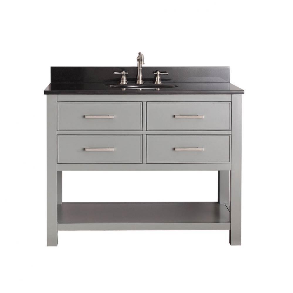 Avanity Brooks 43 in. Vanity in Chilled Gray finish with Black Granite Top