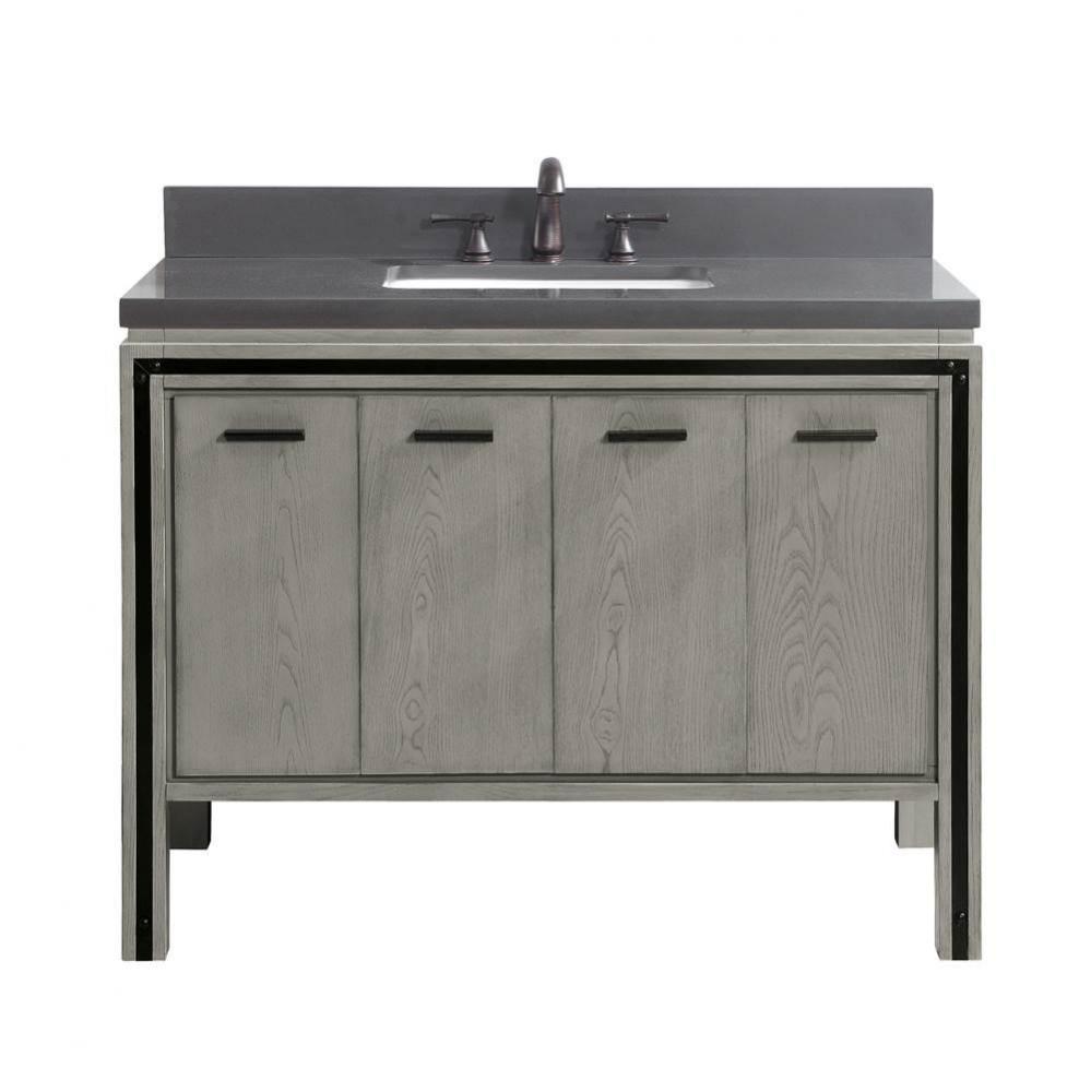 Avanity Dexter 43 in. Vanity Combo in Rustic Gray with Gray Quartz Top