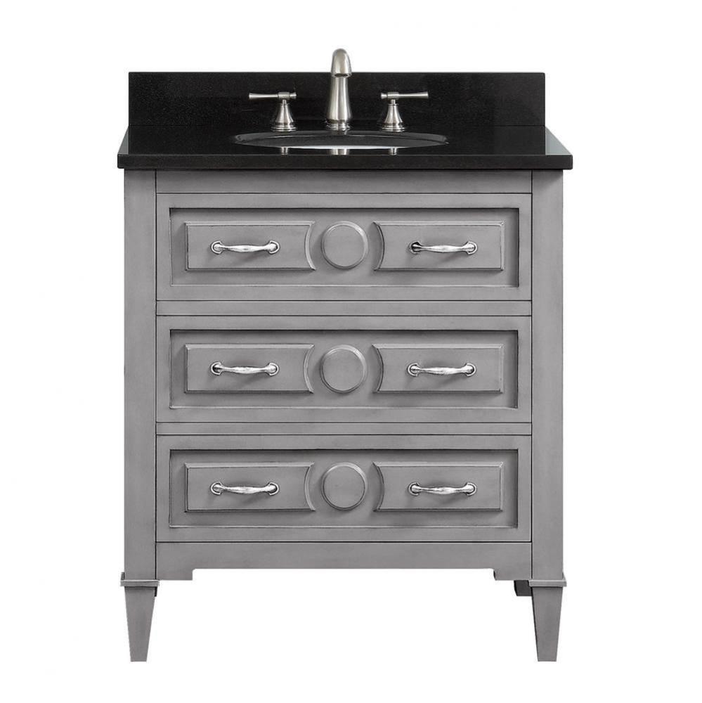 Avanity Kelly 31 in. Vanity in Grayish Blue finish with Black Granite Top