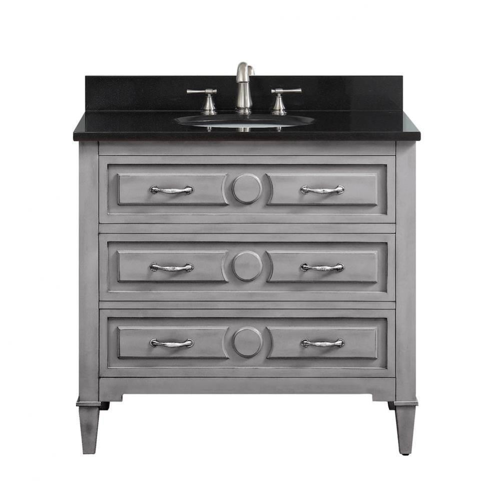 Avanity Kelly 37 in. Vanity in Grayish Blue finish with Black Granite Top