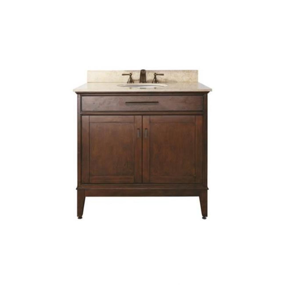 Avanity Madison 37 in. Vanity in Tobacco finish with Galala Beige Marble Top