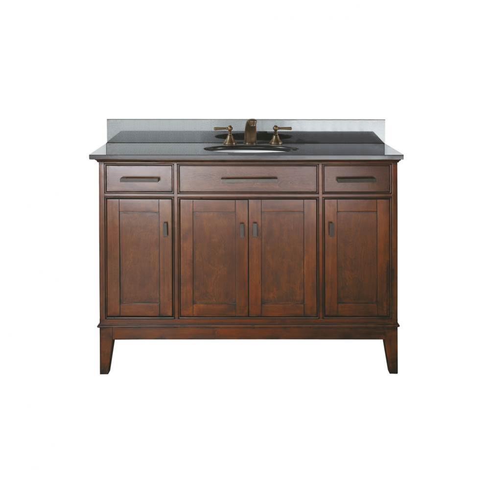 Avanity Madison 49 in. Vanity in Tobacco finish with Black Granite Top