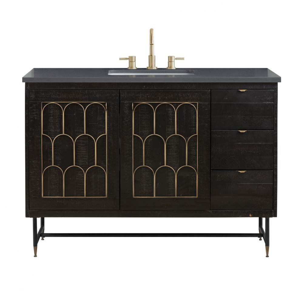 Avanity Mariscal 49 in. Vanity in Rustic Black finish with Gray Quartz Top