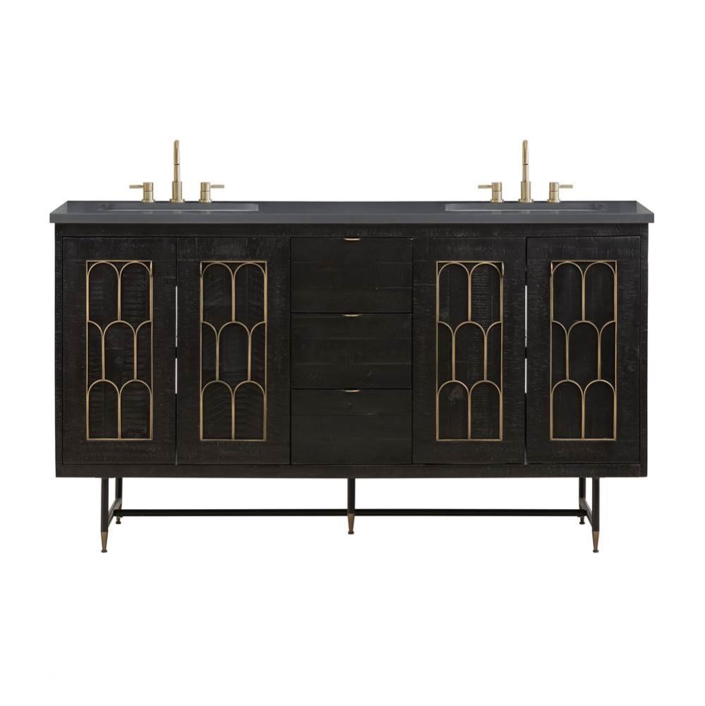 Avanity Mariscal 61 in. Vanity in Rustic Black finish with Gray Quartz Top