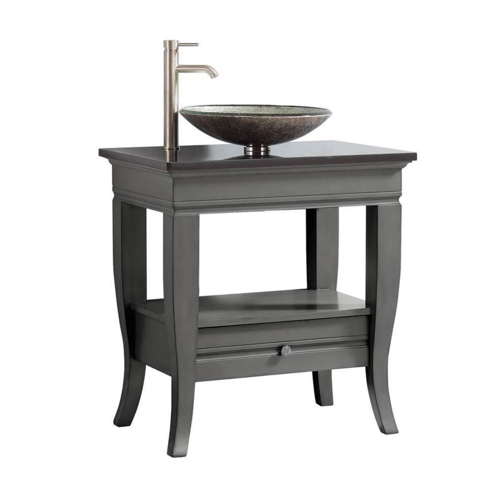 Avanity Milano 31 in. Vanity in Light Charcoal finish with Light Charcoal Granite Vessel Top