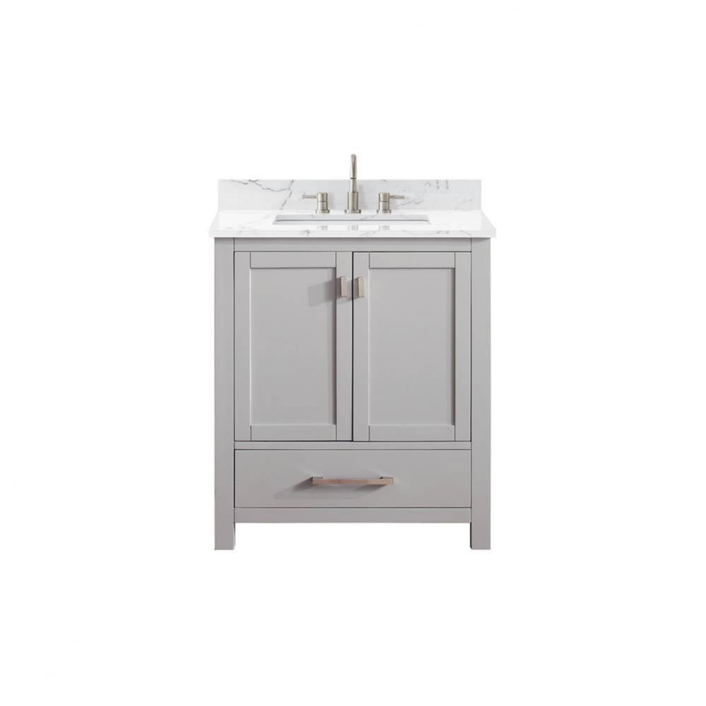 Avanity Modero 31 in. Vanity in Chilled Gray finish with Cala White Engineered Stone Top