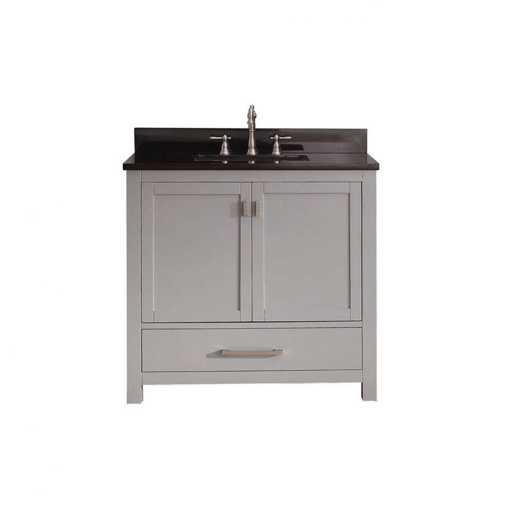 Avanity Modero 37 in. Vanity in Chilled Gray finish with Black Granite Top