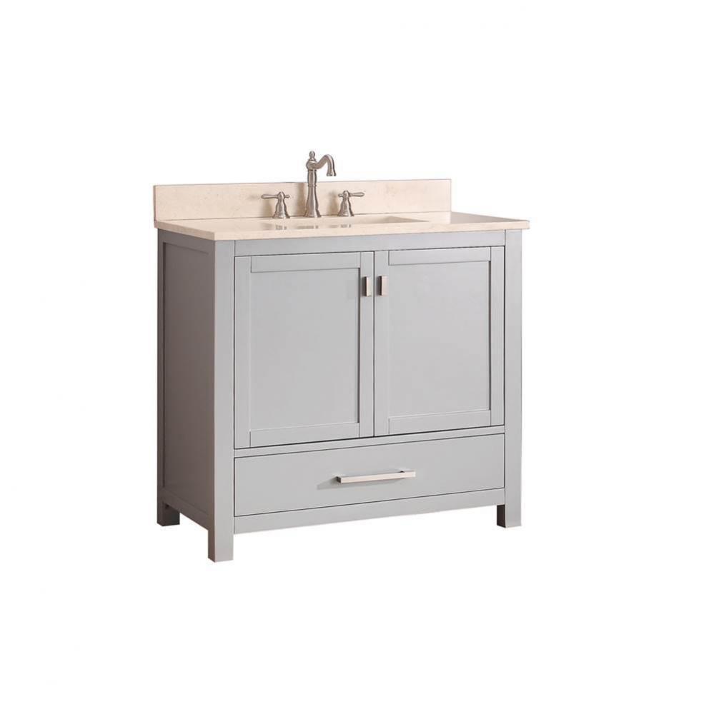 Avanity Modero 37 in. Vanity in Chilled Gray finish with Galala Beige Marble Top