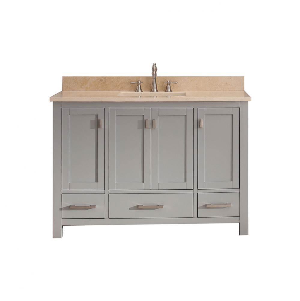 Avanity Modero 49 in. Vanity in Chilled Gray finish with Galala Beige Marble Top