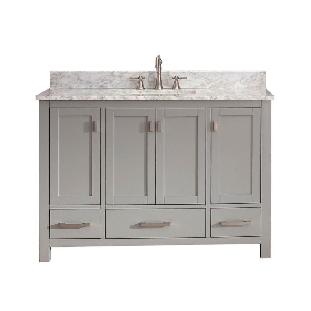 Avanity Modero 49 in. Vanity in Chilled Gray finish with Carrara White Marble Top