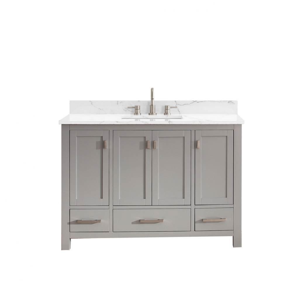 Avanity Modero 49 in. Vanity in Chilled Gray finish with Cala White Engineered Stone Top