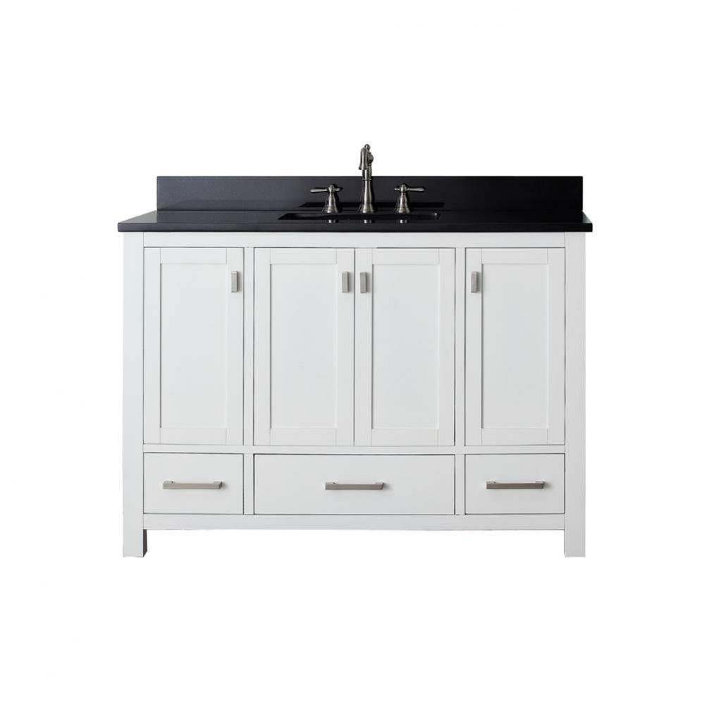 Avanity Modero 49 in. Vanity in White finish with Black Granite Top