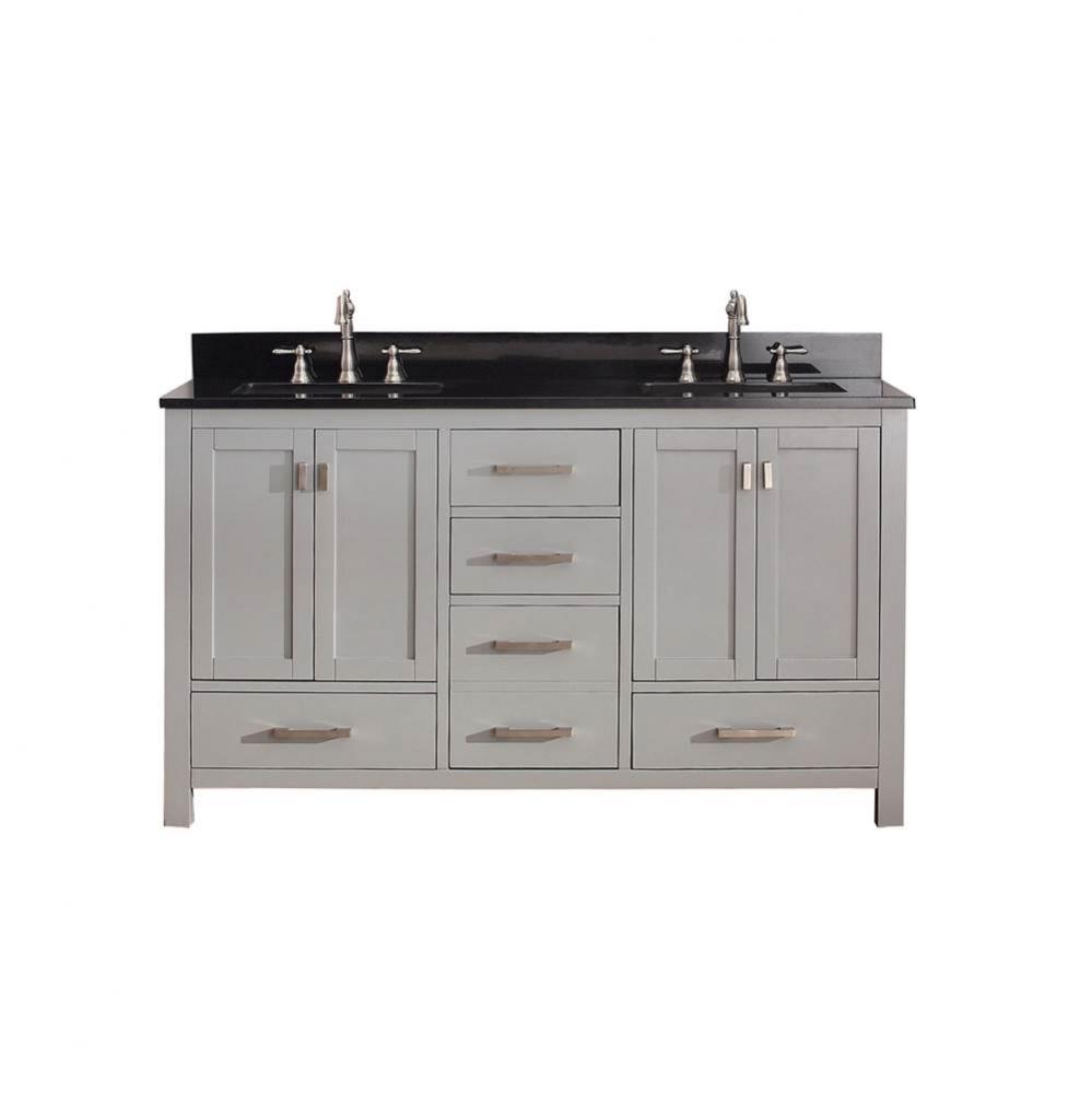 Avanity Modero 61 in. Double Vanity in Chilled Gray finish with Black Granite Top