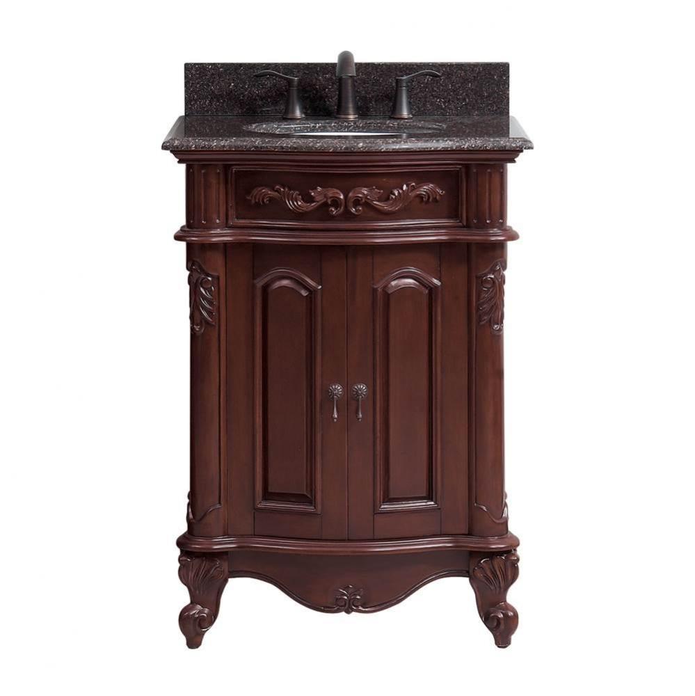 Avanity Provence 25 in. Vanity in Antique Cherry finish with Imperial Brown Granite Top