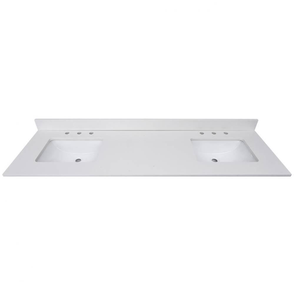 Avanity 73 in. Lotte Radianz Everest White Quartz Top with Dual Rectangular Sinks