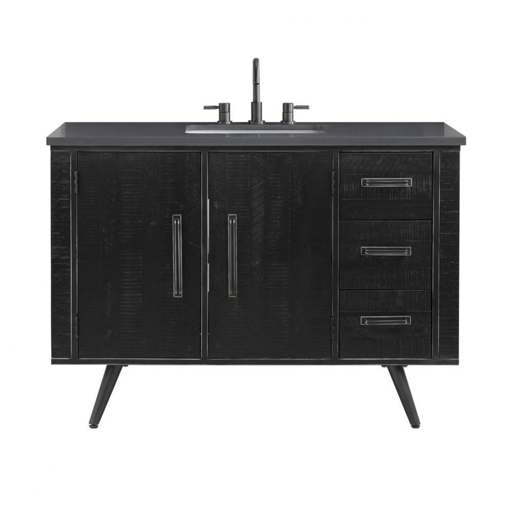 Avanity Stevens 49 in. Vanity in Rustic Black finish with Gray Quartz Top