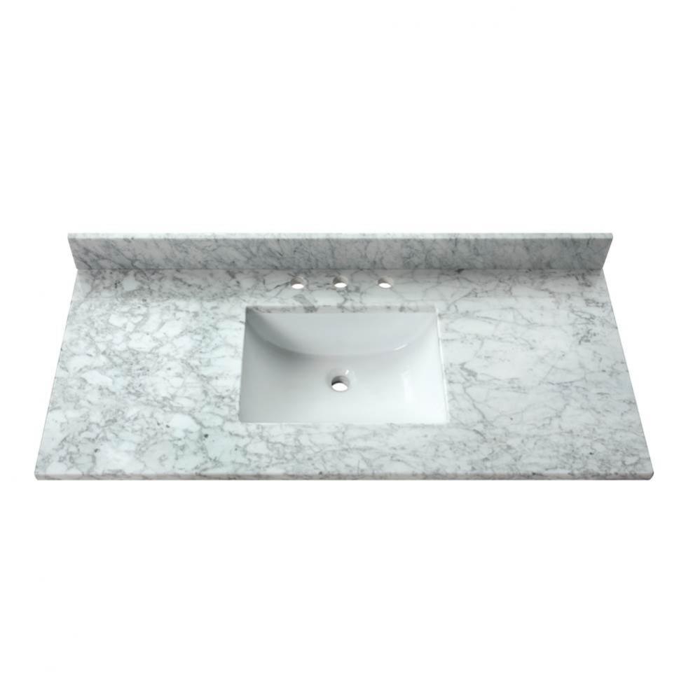 Avanity 43 in. Carrara White Marble Top with Rectangular Sink