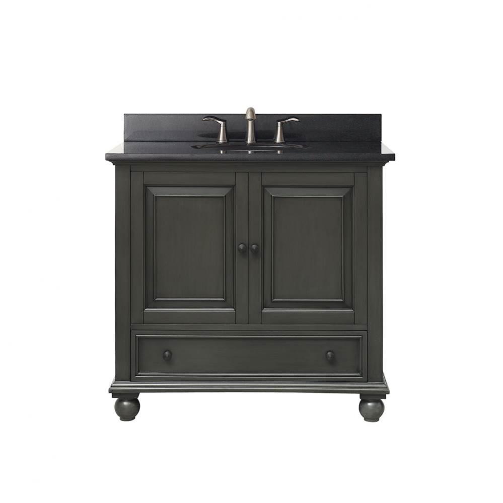 Avanity Thompson 37 in. Vanity in Charcoal Glaze finish with Black Granite Top