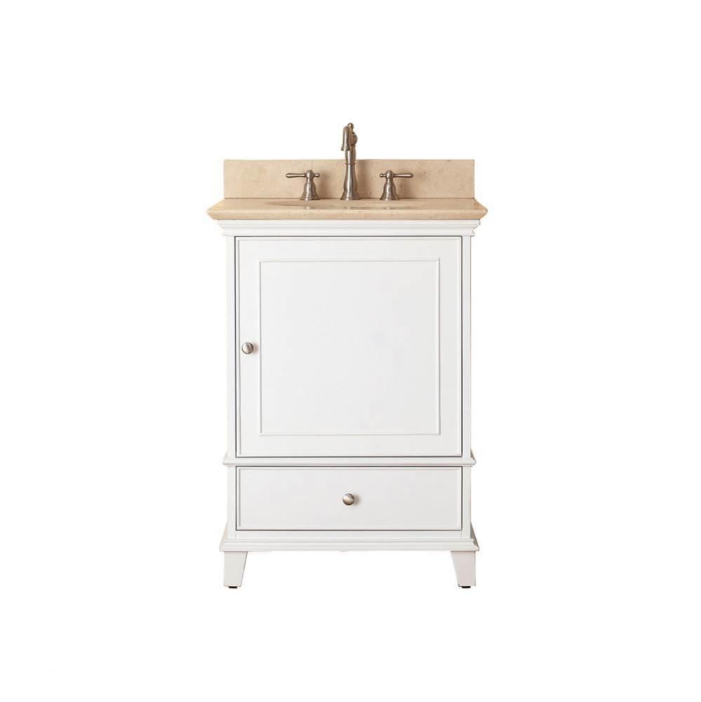 Avanity Windsor 25 in. Vanity in White finish with Galala Beige Marble Top