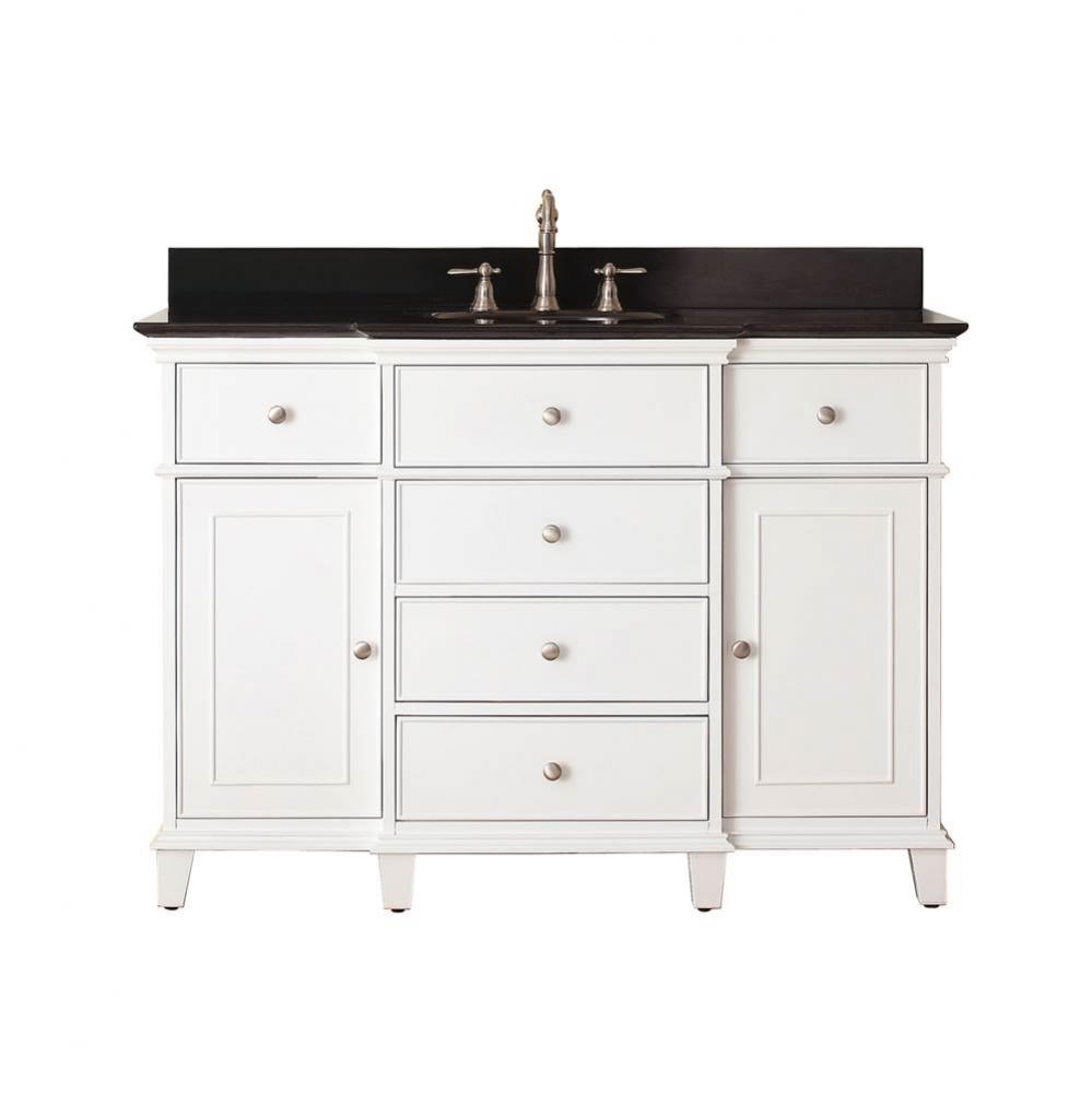 Avanity Windsor 49 in. Vanity in White finish with Black Granite Top