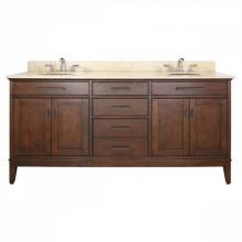 Avanity MADISON-VS72-TO-D - Avanity Madison 73 in. Double Vanity in Tobacco finish with Crema Marfil Marble Top