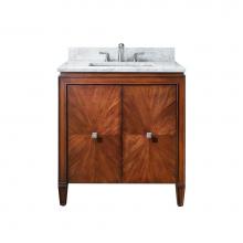 Avanity BRENTWOOD-VS31-NW-C - Avanity Brentwood 31 in. Vanity in New Walnut finish with Carrara White Marble Top