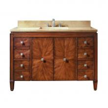 Avanity BRENTWOOD-VS49-NW-B - Avanity Brentwood 49 in. Vanity in New Walnut finish with Galala Beige Marble Top