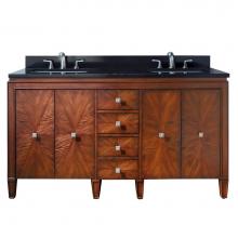 Avanity BRENTWOOD-VS61-NW-A - Avanity Brentwood 61 in. Double Vanity in New Walnut finish with Black Granite Top