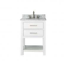 Avanity BROOKS-VS24-WT-C - Avanity Brooks 25 in. Vanity in White finish with Carrara White Marble Top