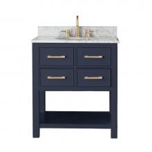 Avanity BROOKS-VS30-NB-C - Avanity Brooks 31 in. Vanity in Navy Blue with Carrara White Marble Top