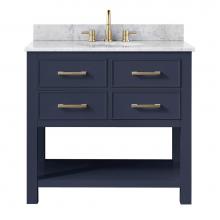 Avanity BROOKS-VS36-NB-C - Avanity Brooks 37 in. Vanity in Navy Blue with Carrara White Marble Top