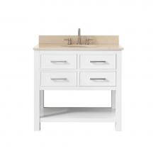 Avanity BROOKS-VS36-WT-B - Avanity Brooks 37 in. Vanity in White finish with Galala Beige Marble Top