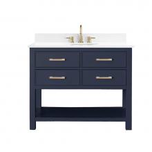 Avanity BROOKS-VS42-NB-EW - Avanity Brooks 43 in. Vanity in Navy Blue finish with Engineered White Stone Top