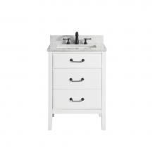 Avanity DELANO-VS24-WT-C - Avanity Delano 25 in. Vanity in White finish with Carrara White Marble Top