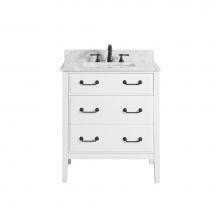 Avanity DELANO-VS30-WT-C - Avanity Delano 31 in. Vanity in White finish with Carrara White Marble Top