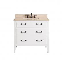 Avanity DELANO-VS36-WT-B - Avanity Delano 37 in. Vanity in White finish with Galala Beige Marble Top