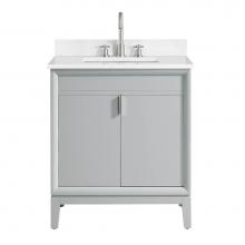 Avanity EMMA-VS31-DG-E - Avanity Emma 31 in. Vanity Combo in Dove Gray finish with Cala White Engineered Stone Top