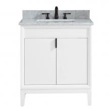 Avanity EMMA-VS31-WT-C - Avanity Emma 31 in. Vanity Combo in White with Carrara White Marble Top