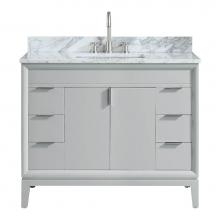 Avanity EMMA-VS43-DG-C - Avanity Emma 43 in. Vanity Combo in Dove Gray with Carrara White Marble Top