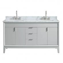 Avanity EMMA-VS61-DG-C - Avanity Emma 61 in. Vanity Combo in Dove Gray with Carrara White Marble Top